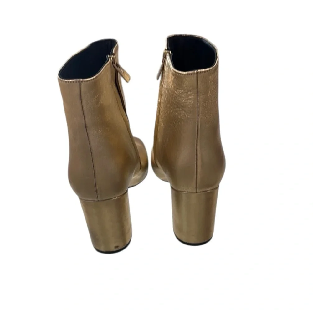 ANINE BING ICONIC LEATHER‎ Gold Ankle Boots